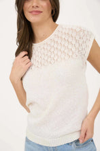 Load image into Gallery viewer, Eyelet Yoke Knit Tie Back Top