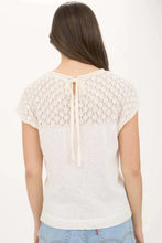 Load image into Gallery viewer, Eyelet Yoke Knit Tie Back Top
