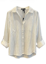 Load image into Gallery viewer, L/S split neck shirt - White