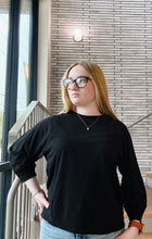 Load image into Gallery viewer, BOBI Banded Raglan Tee - Black