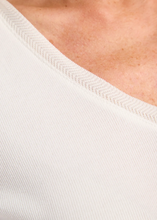 Load image into Gallery viewer, IVORY BABY RIB 3/4 VNECK TOP