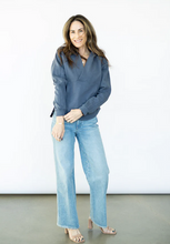 Load image into Gallery viewer, Split Neck Hoodie - Granite