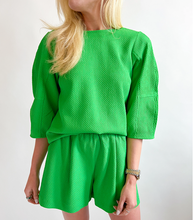 Load image into Gallery viewer, JOYJOY - Green Stitched Crop Top