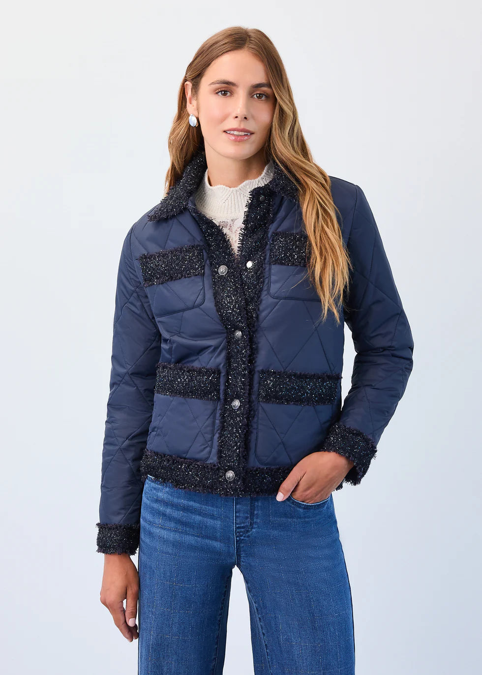 Indigo Quilted Sparkle Jacket