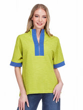 Load image into Gallery viewer, Lime High Neck Zip Front Top
