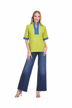 Load image into Gallery viewer, Lime High Neck Zip Front Top
