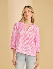 Load image into Gallery viewer, Fuchsia Gauze Popover Top
