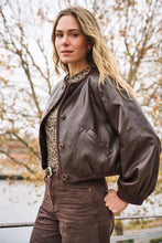 Load image into Gallery viewer, Cacao Faux Leather Button-Up Jacket

