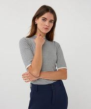 Load image into Gallery viewer, Striped Slub Sweater Off White/Navy
