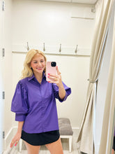 Load image into Gallery viewer, Puff Sleeve Shirt- Purple

