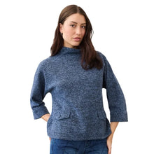 Load image into Gallery viewer, Indigo Tweed Popover W/Wide Sleeves
