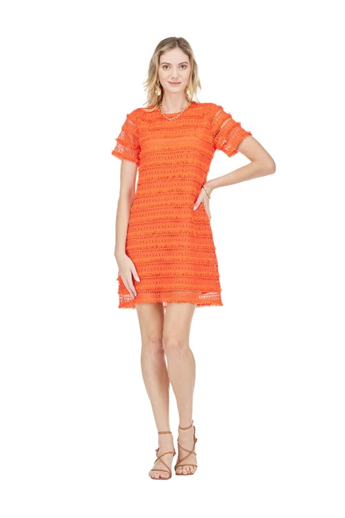 short sleeve sheath dress - tangerine