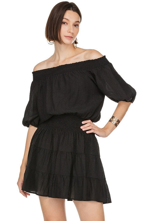 BLACK TIERED DRESS