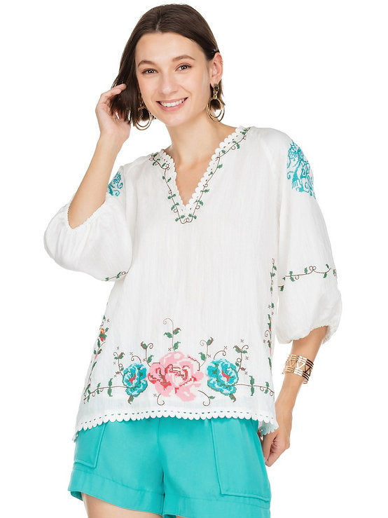 WHITE EMBROIDERY TOP