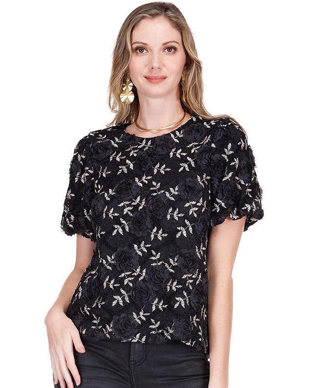 Black Rose Net Top