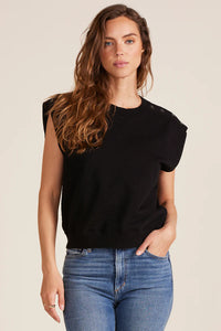 Black Eyelet Sleeveless Crewnk