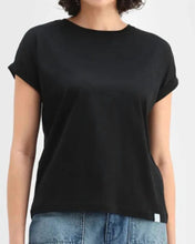 Load image into Gallery viewer, Scuba cuffed sleeve top - Black
