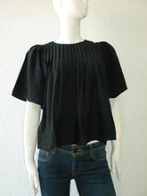 Load image into Gallery viewer, Black Pintucked Blouse
