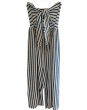 Load image into Gallery viewer, Strapless Tie Front Striped Jumpsuit

