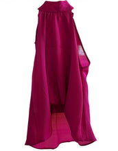 Load image into Gallery viewer, Textured Satin Halter Bubble Top - Fuschia
