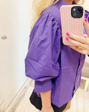 Load image into Gallery viewer, Puff Sleeve Shirt- Purple

