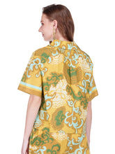 Load image into Gallery viewer, Saffron Scroll Back Smock Blouse

