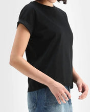 Load image into Gallery viewer, Scuba cuffed sleeve top - Black
