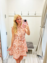 Load image into Gallery viewer, Sleeveless Shirt Dress- B.Orange Palm
