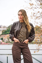 Load image into Gallery viewer, Cacao Faux Leather Button-Up Jacket
