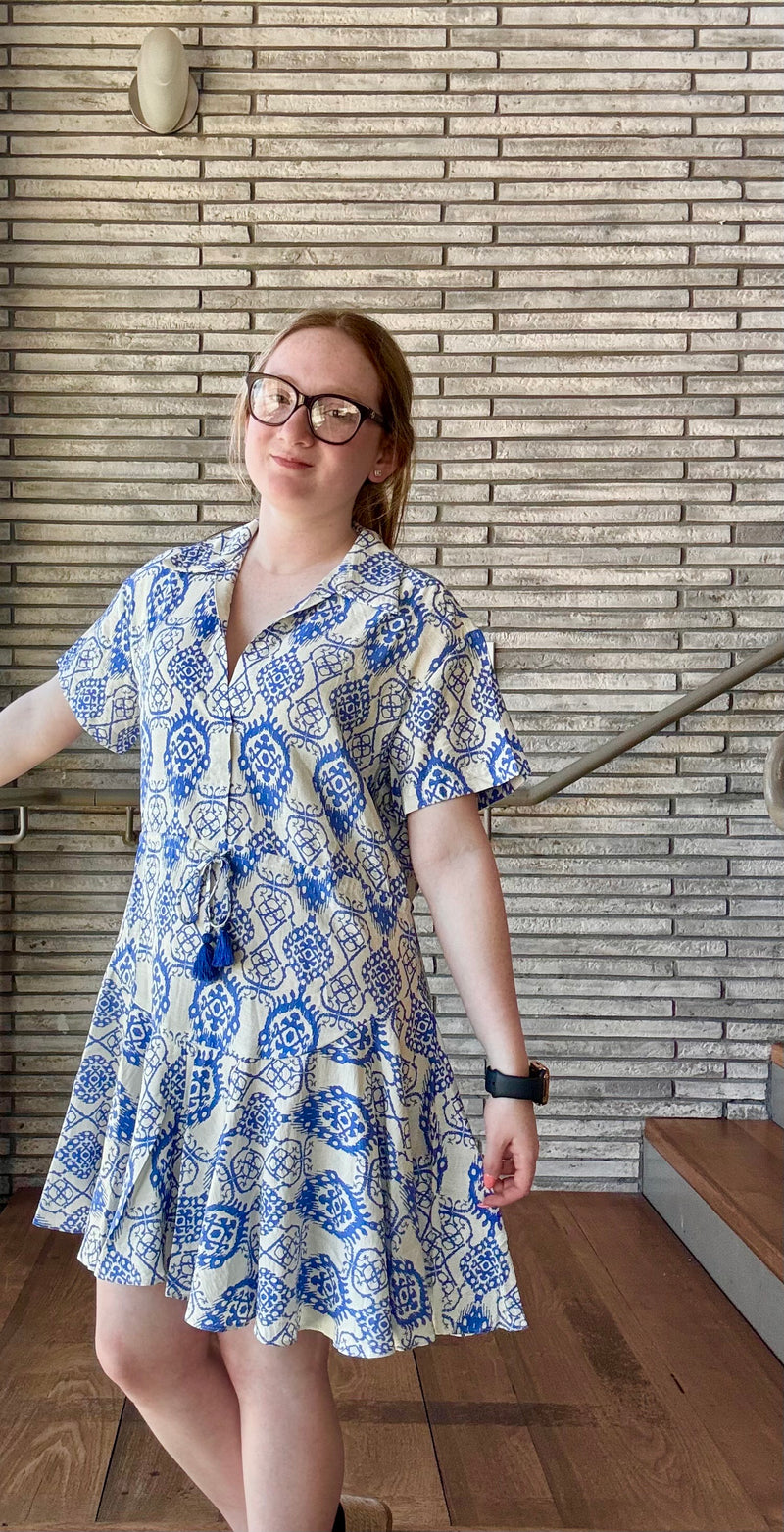 Print Dress - Blue