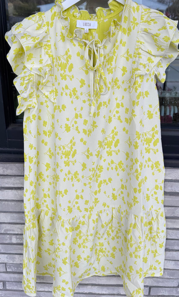 Lucca Yellow Flower Dress