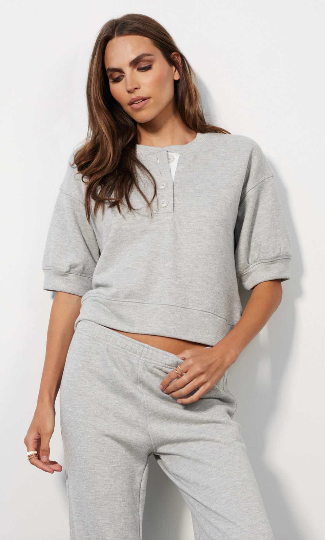Henley Top - Grey