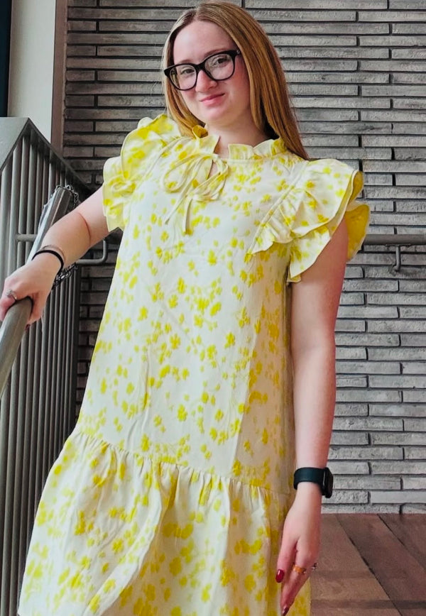 Lucca Yellow Flower Dress