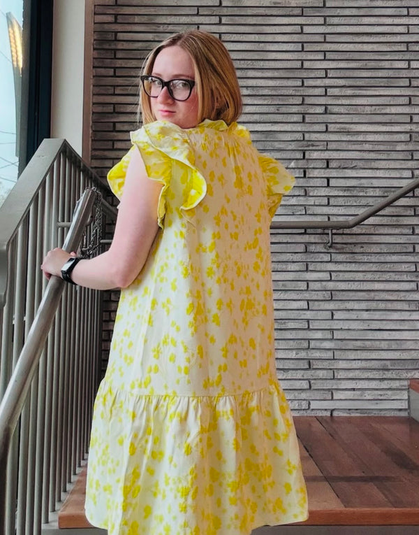 Lucca Yellow Flower Dress