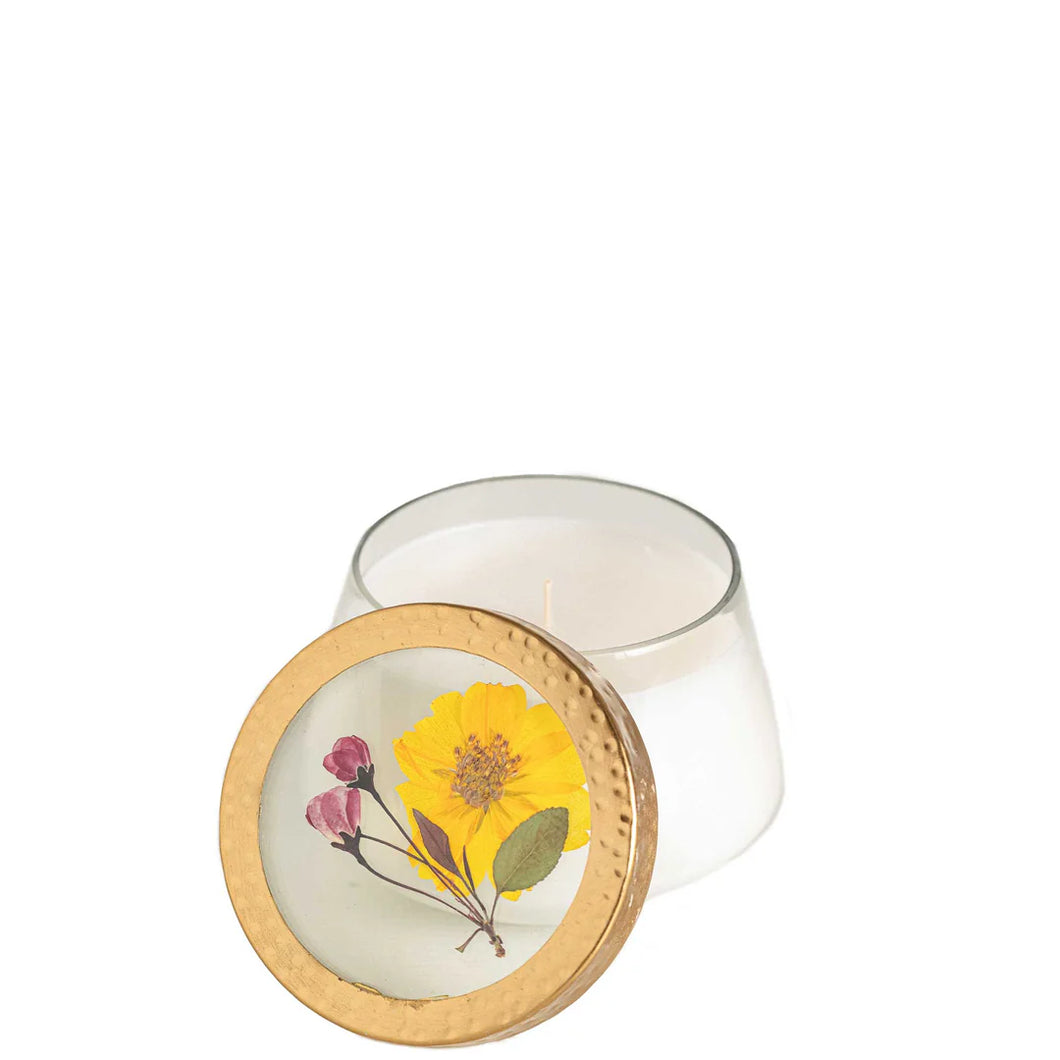 Lemon Blossom & Lychee Pressed Floral Candle