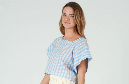 CASEY SQUARE NECK TOP-SEA