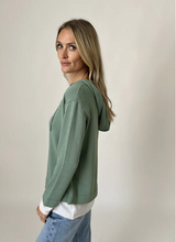 Load image into Gallery viewer, Abigail Hoodie [green/white]
