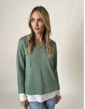 Load image into Gallery viewer, Abigail Hoodie [green/white]
