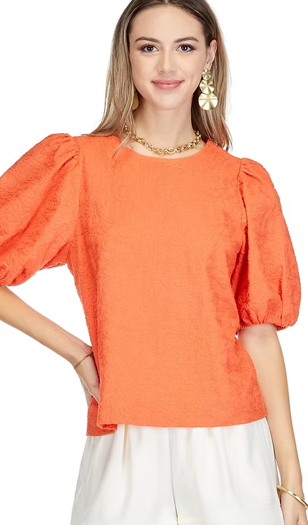 Orange Embellished Top - Joy Joy