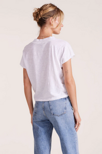 V - Neck Drop Shoulder Tee - White