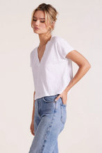 Load image into Gallery viewer, V - Neck Drop Shoulder Tee - White
