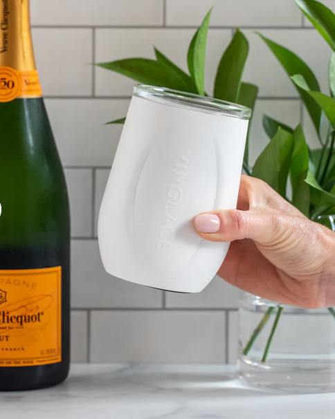 Glass Lined Wine Glass - White