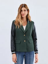 Load image into Gallery viewer, FDJ Mixed Media Blazer - Spruce
