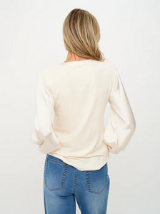 Ribbed Satin Sleeve Janie Top