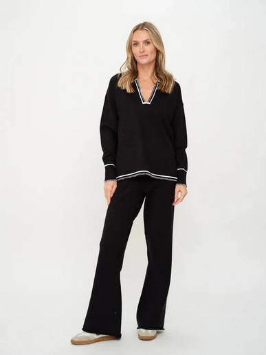 Kellie Stitched V - Neck Top