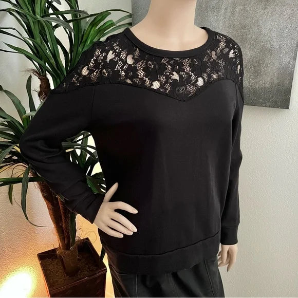 Lace Yoke Sweatshirt