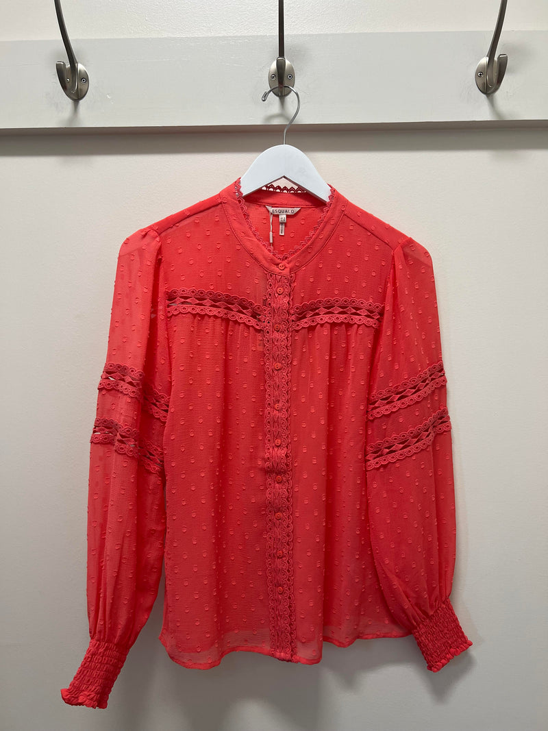 strawberry lace plumetis blouse