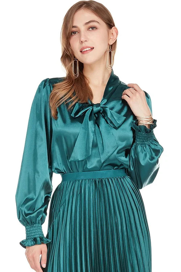 Tie Blouse - Teal