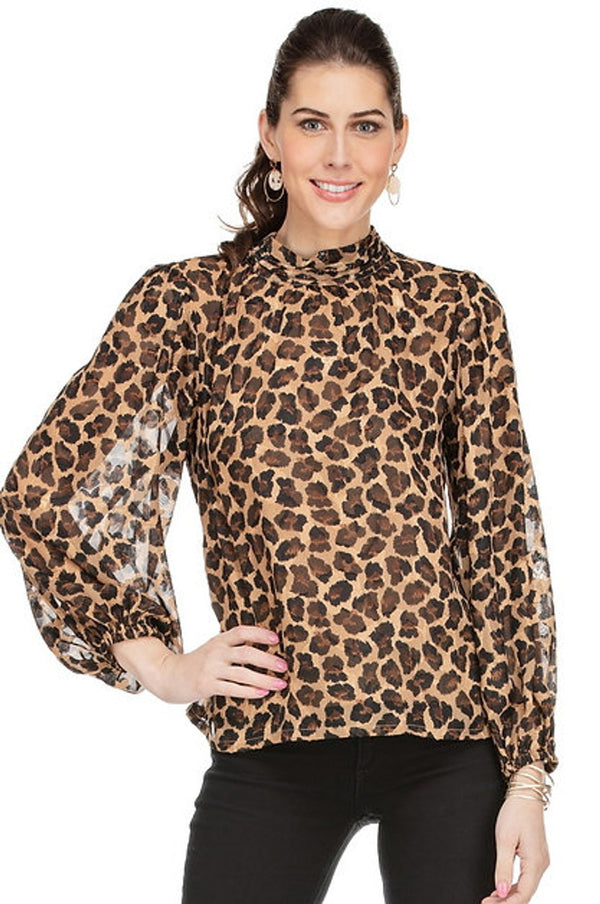 Clinched Neck Blouse - Cheetalicious