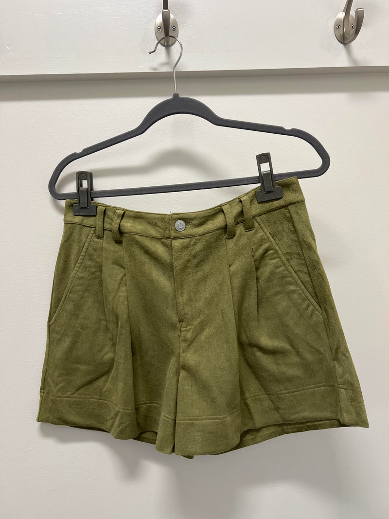 olive suede shorts